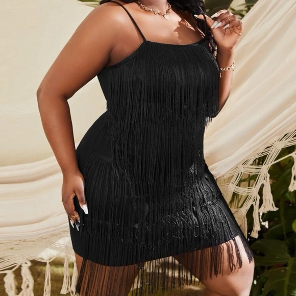 FRINGE DETAIL CAMI DRESS - Picture 2 of 3